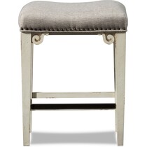 charthouse white backless counter height stool   