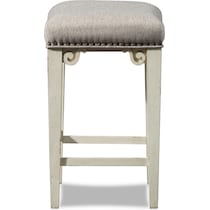 charthouse white backless counter height stool   