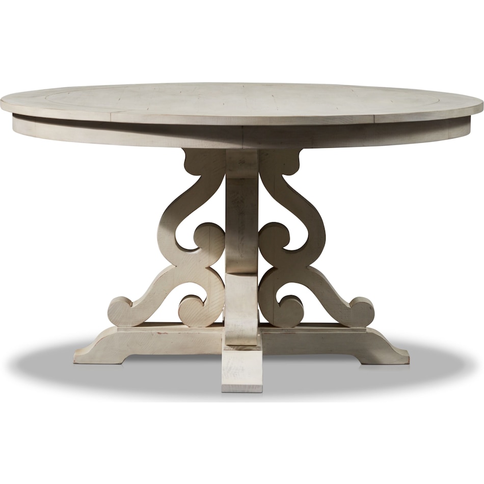 charthouse white round dining table   