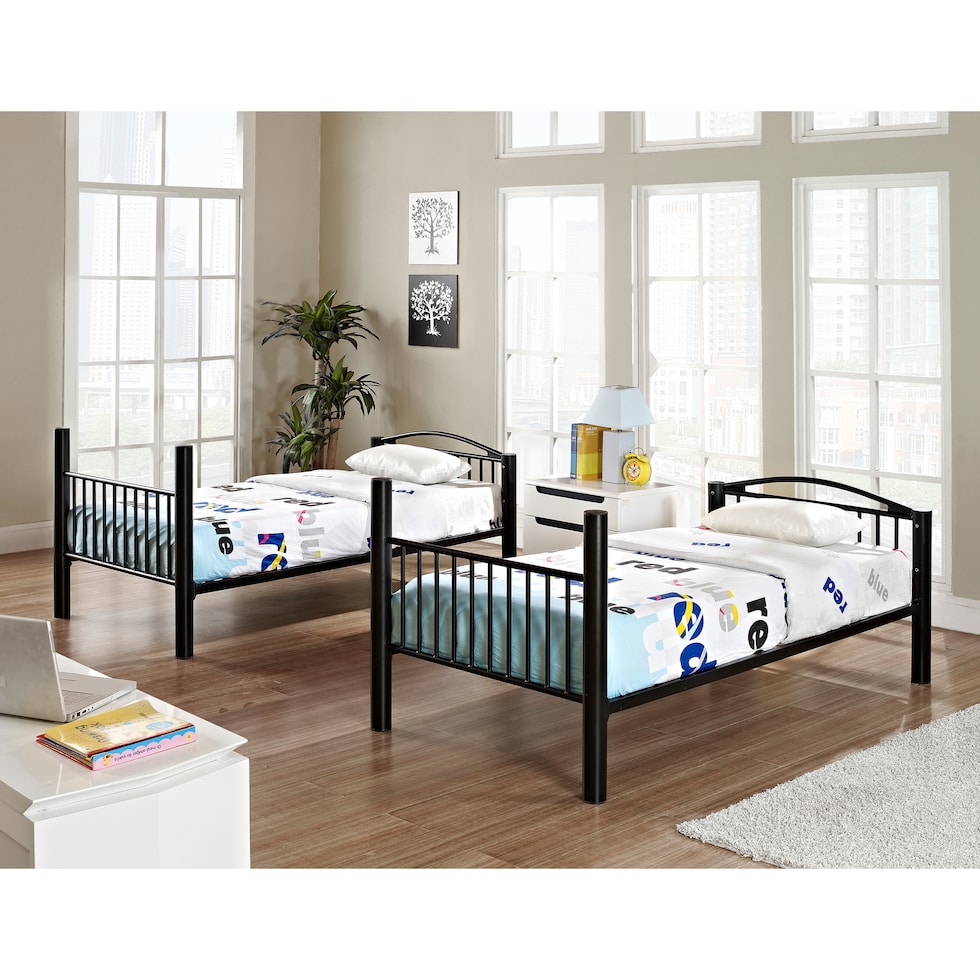 chase black twin over twin bunk bed   