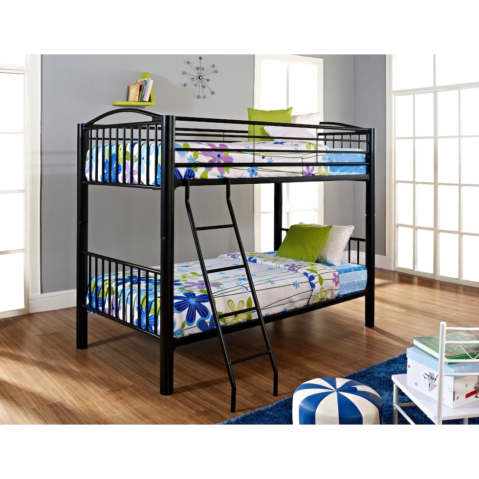 chase black twin over twin bunk bed   