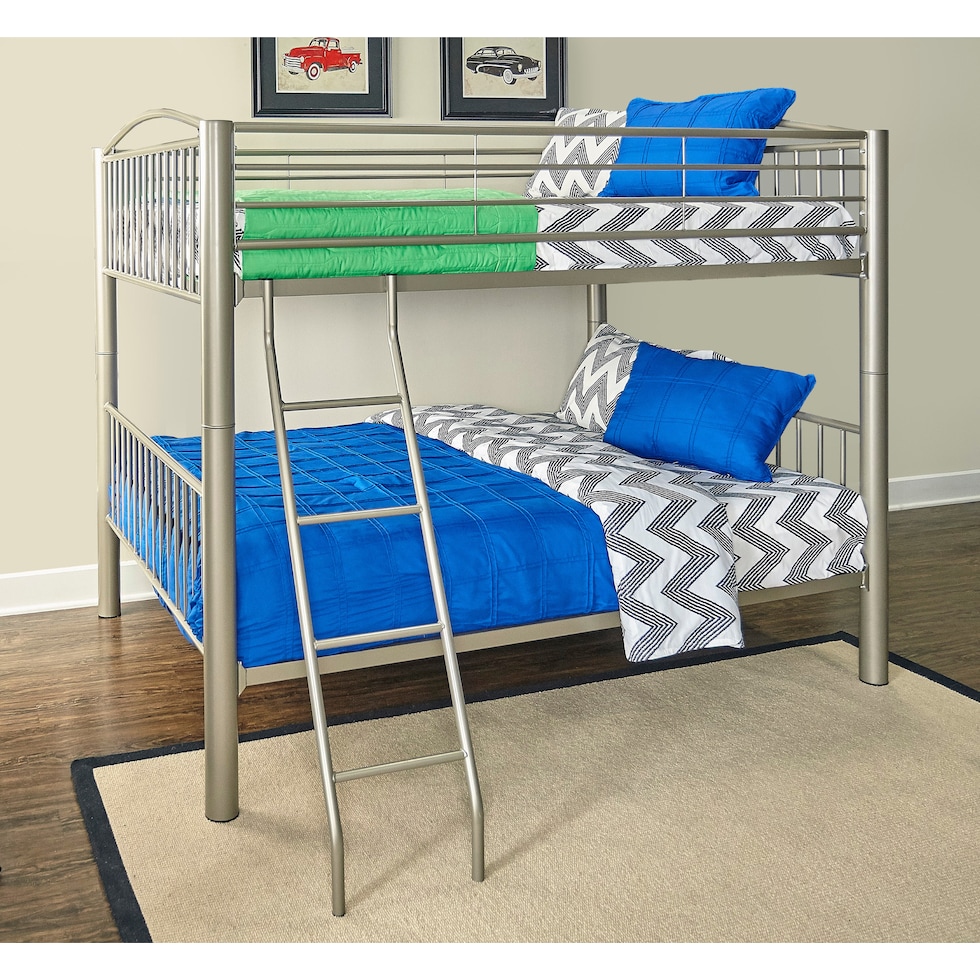 chase gray full over full bunk bed   