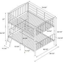 chase gray full over full bunk bed   