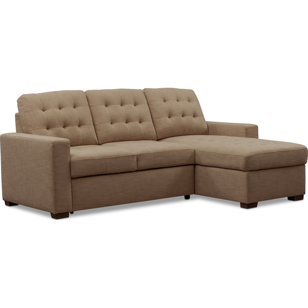 chatman light brown sleeper sectional   