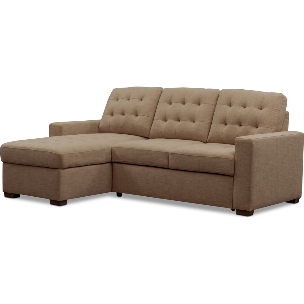 chatman light brown sleeper sectional   