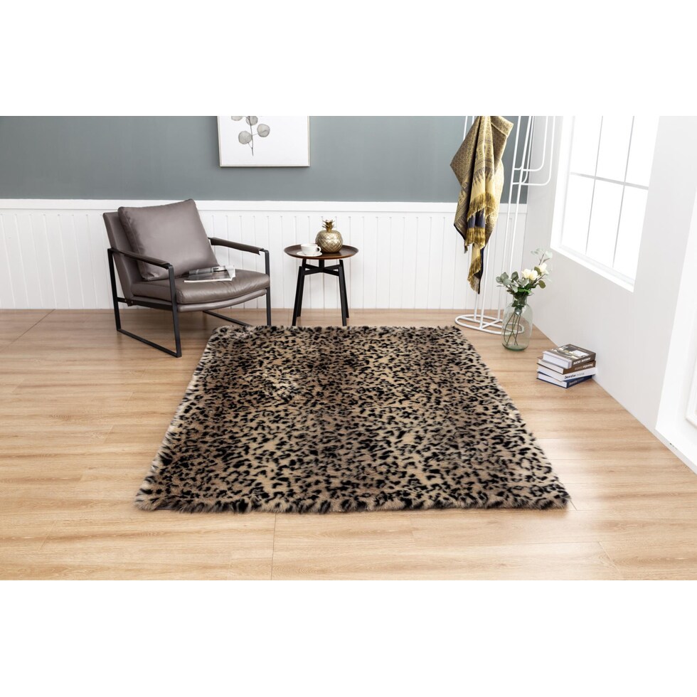 cheetah light brown area rug  x    