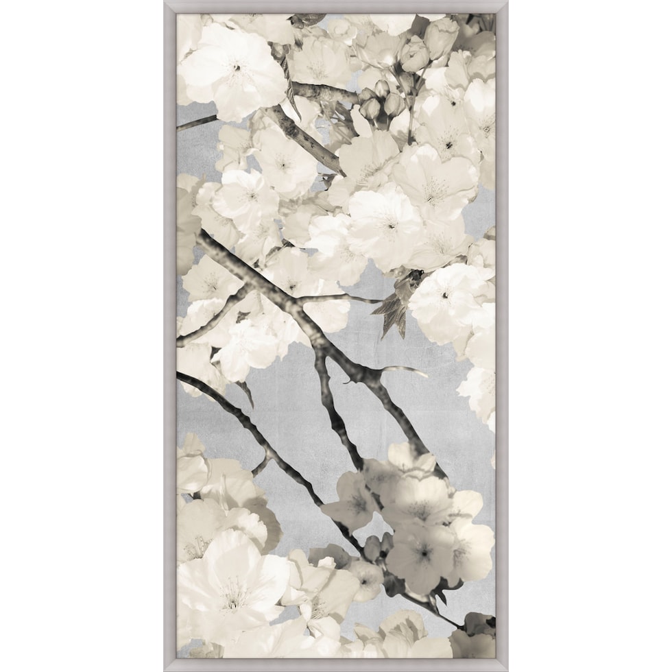 cherry blossom white gray wall art   