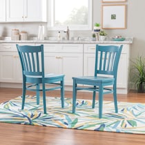 cheryl white and teal  pc dining room   