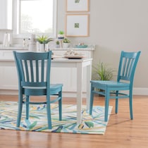 cheryl white and teal  pc dining room   