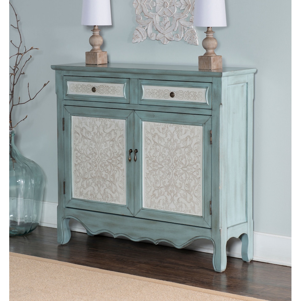 chesterland blue accent chest   