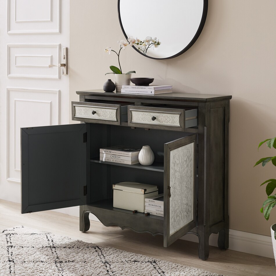 chesterland gray console table   