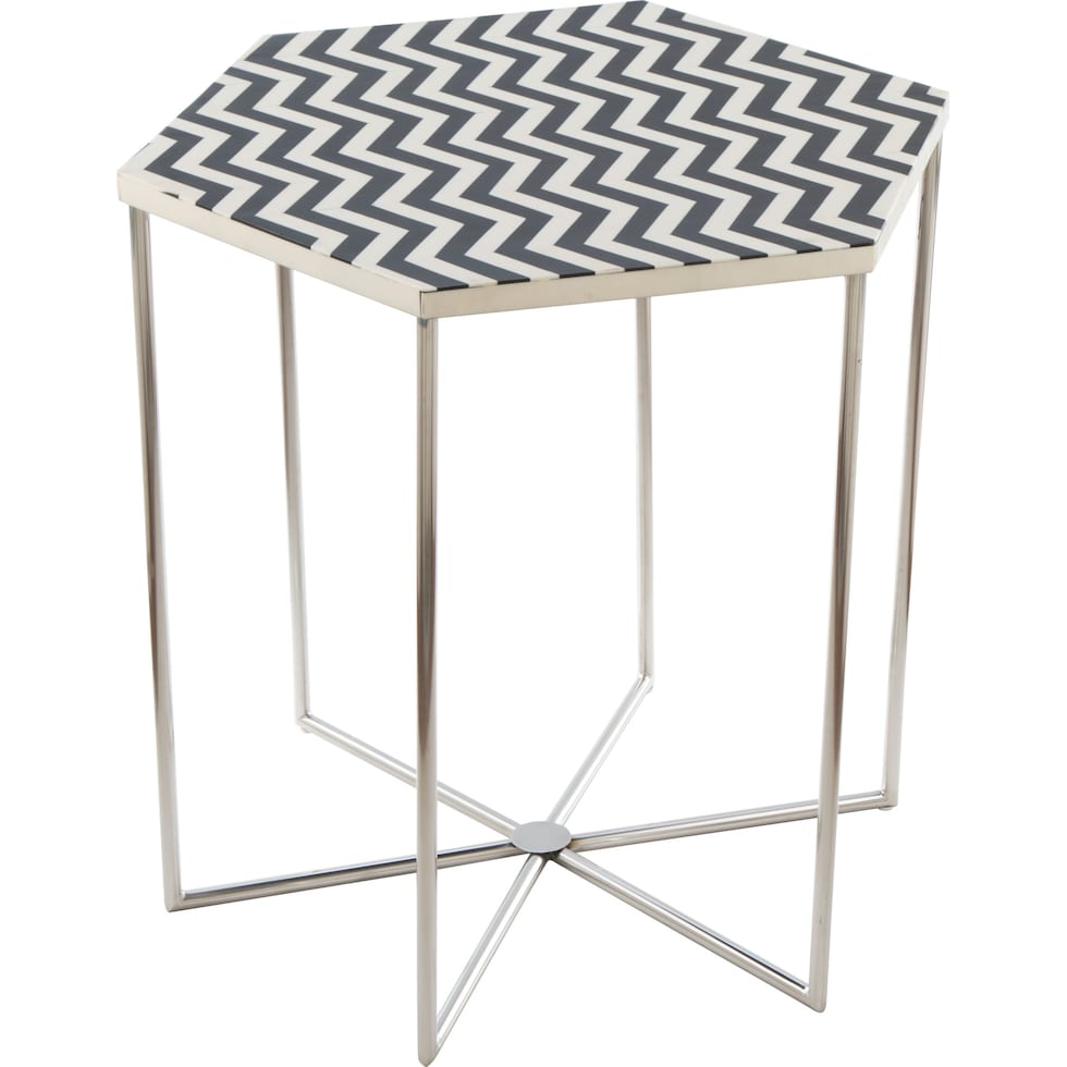 chevie black white side table   