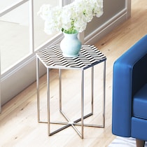 chevie black white side table   