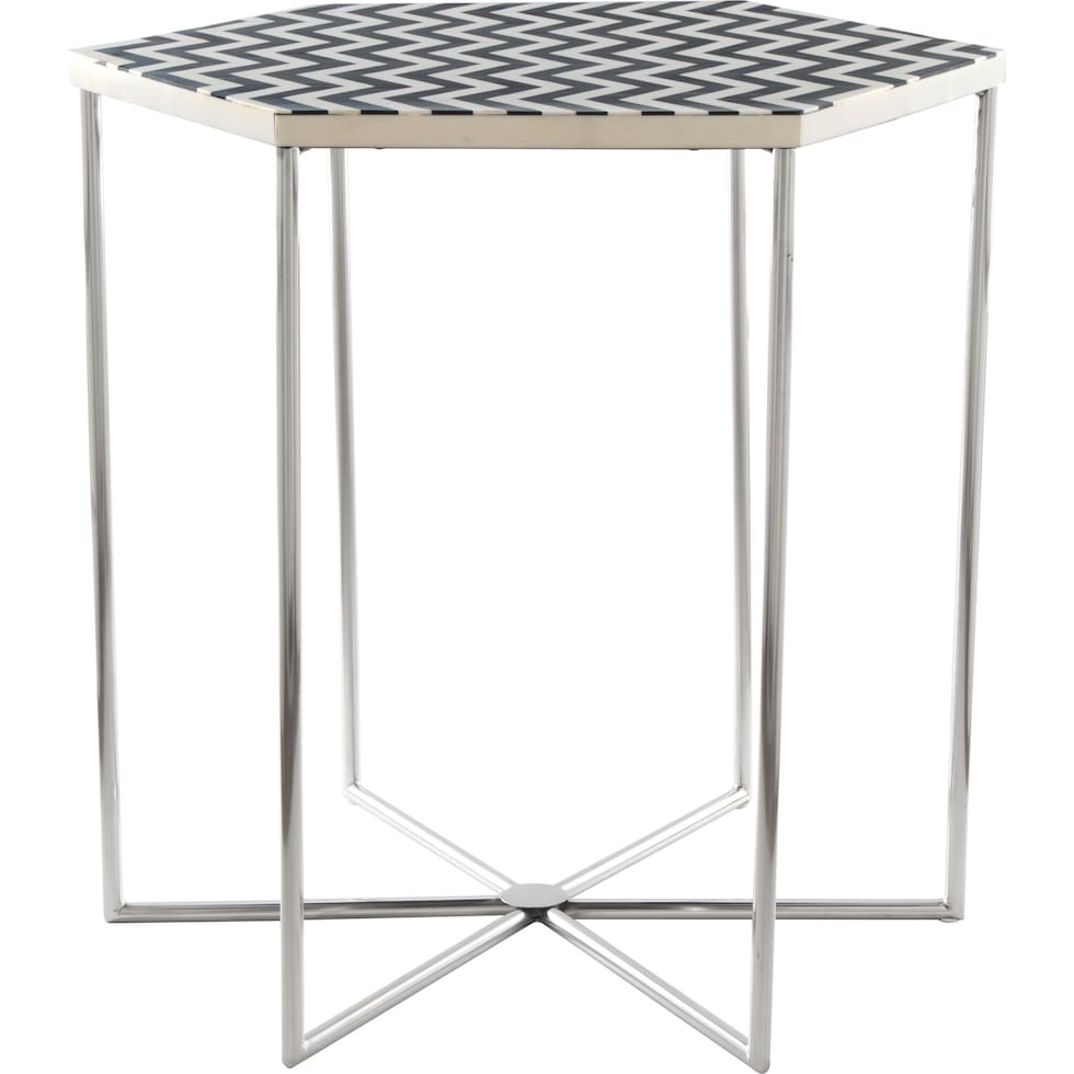 chevie black white side table   