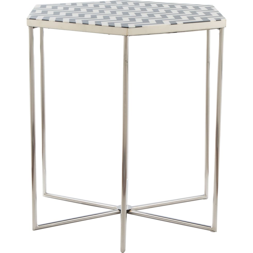 chevie black white side table   