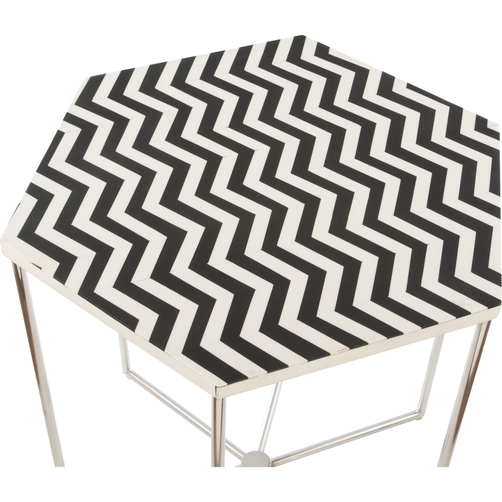 chevie black white side table   