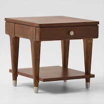 chicago tables dark brown end table   