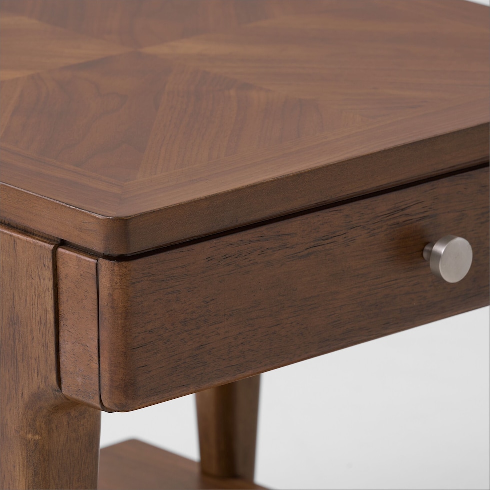 chicago tables dark brown end table   