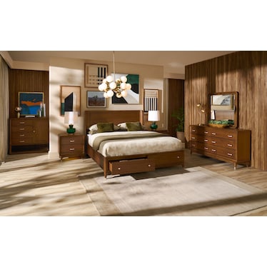 Chicago 5-Piece Queen Storage Bedroom Set with Dresser and Mirror
