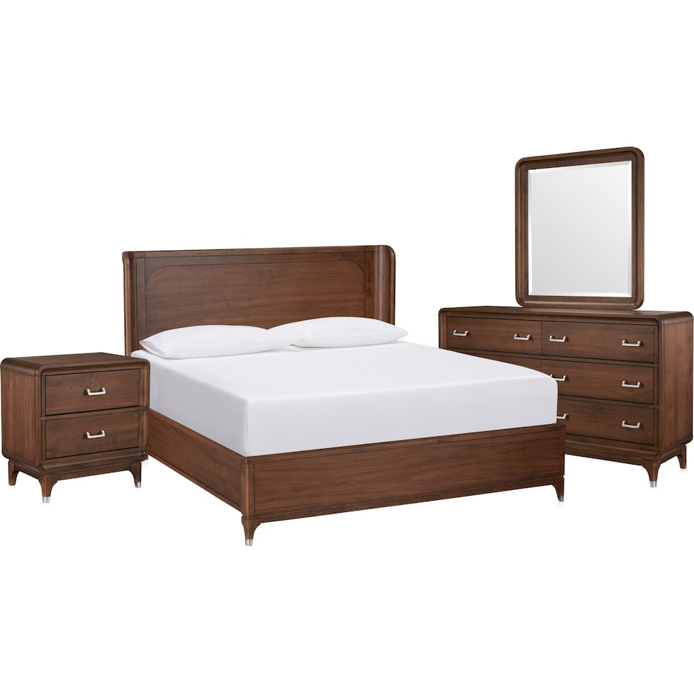 chicago dark brown  pc queen bedroom   