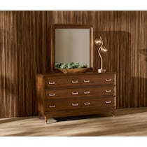 chicago dark brown dresser and mirror   