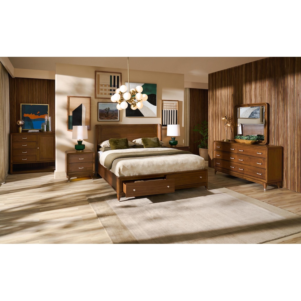 chicago dark brown nightstand   