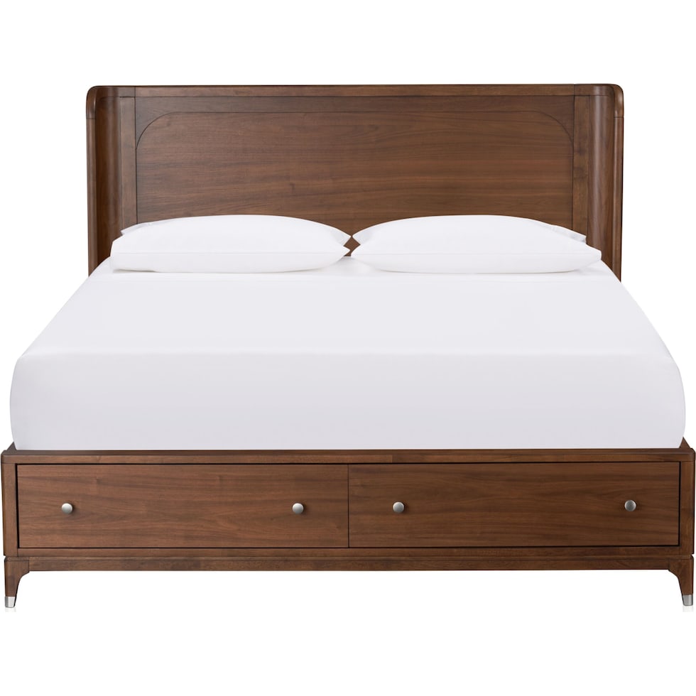 chicago dark brown queen bed   