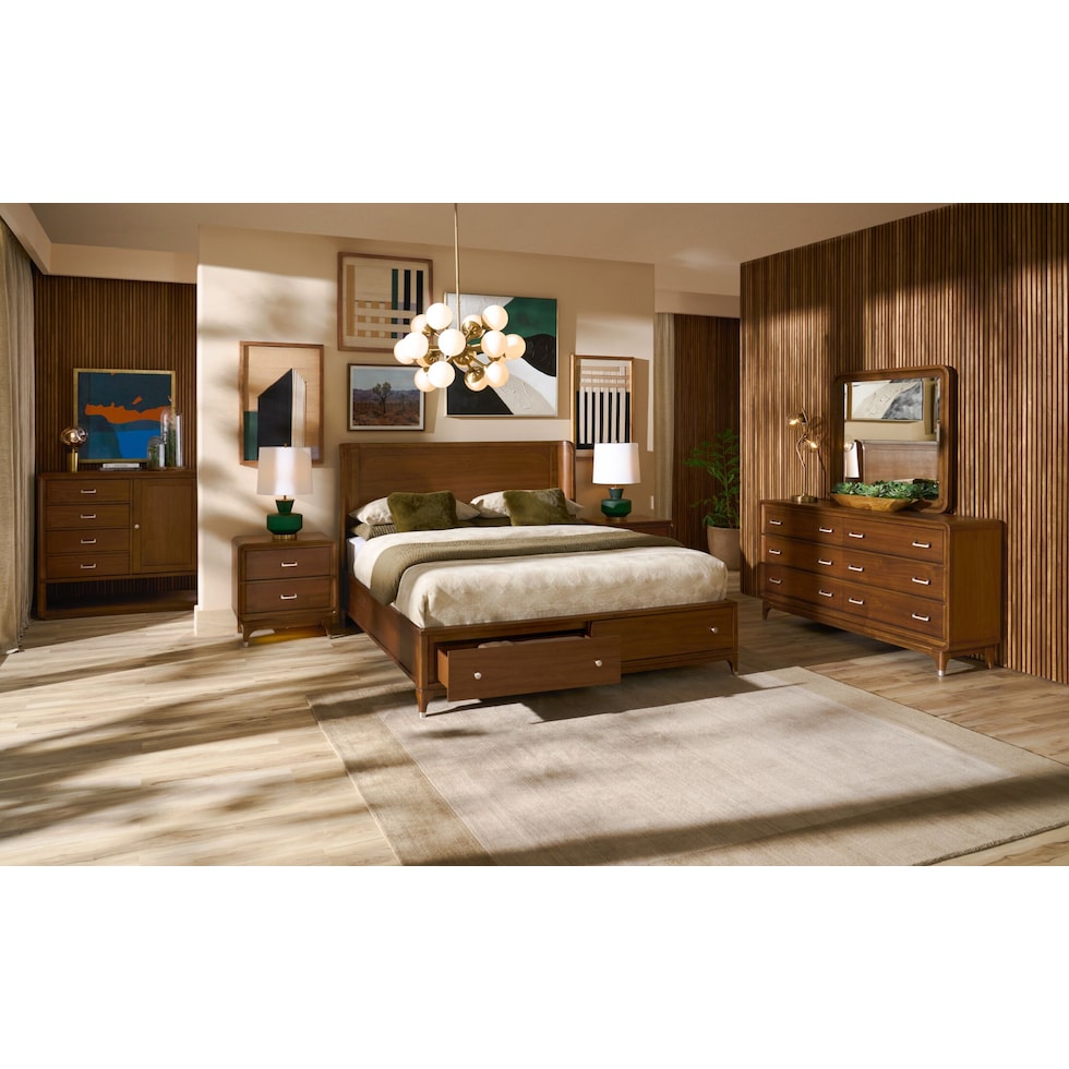 chicago dark brown queen bed   