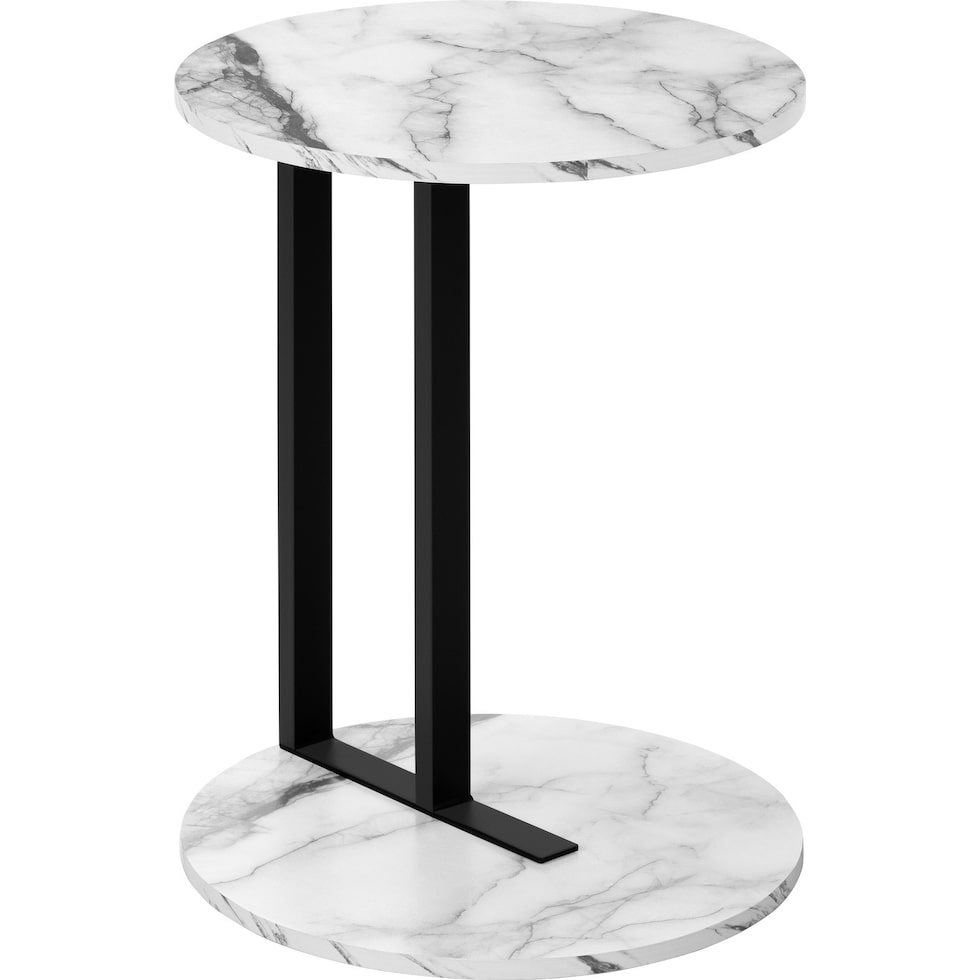 christine white black accent table   