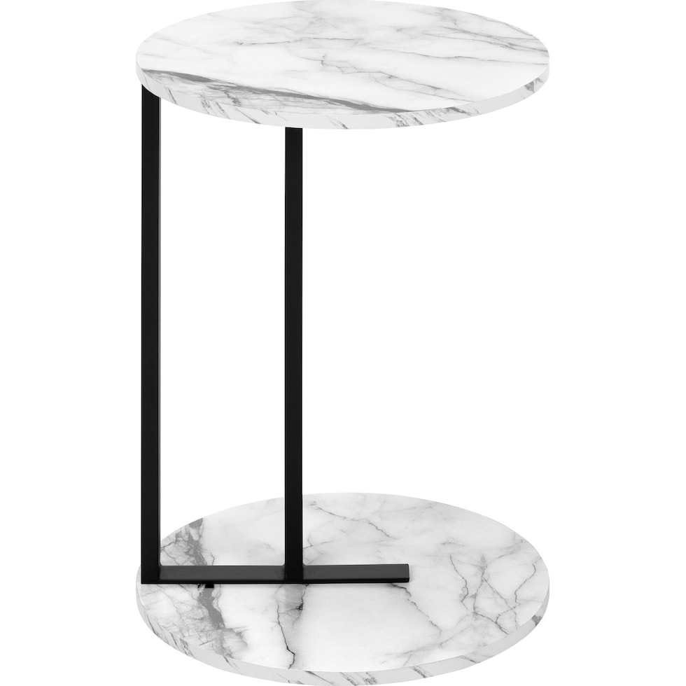 christine white black accent table   