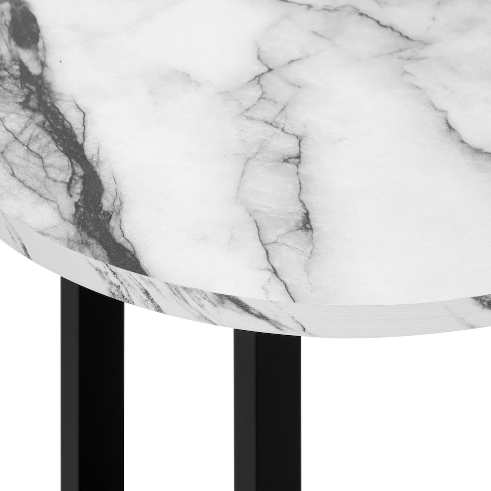 christine white black accent table   