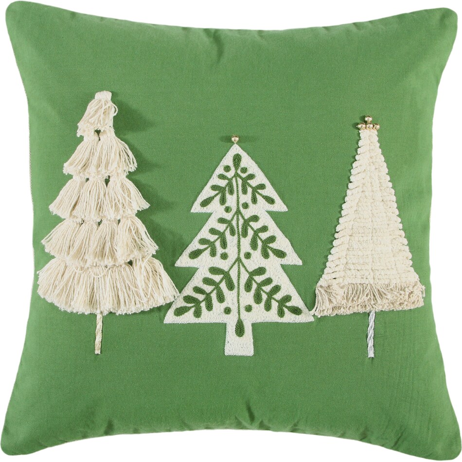 christmas trees green pillow   