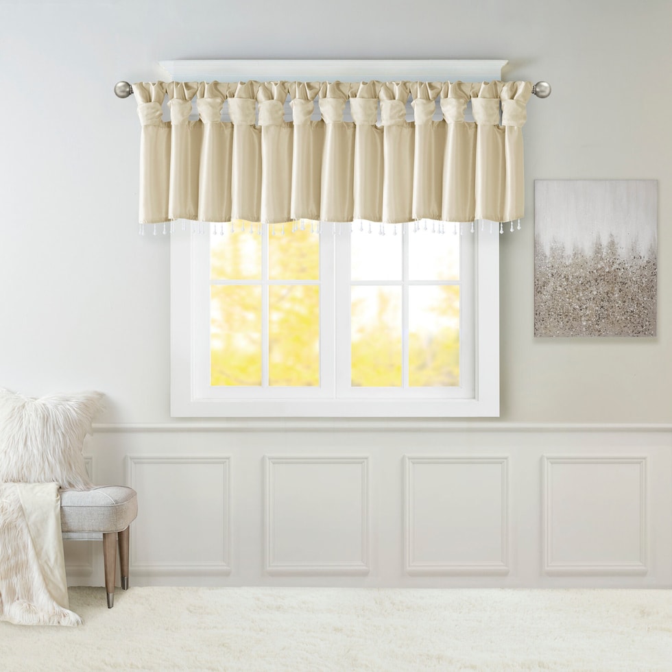 chrysa light brown window valence   