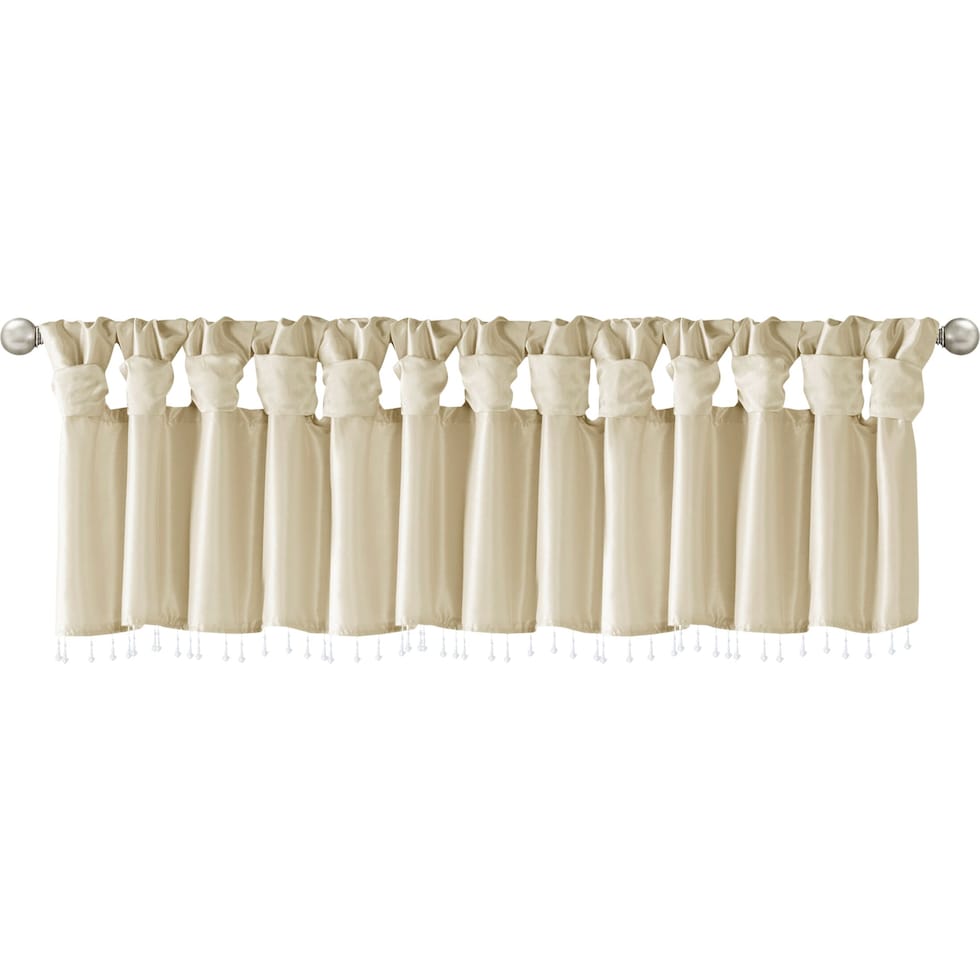 chrysa light brown window valence   