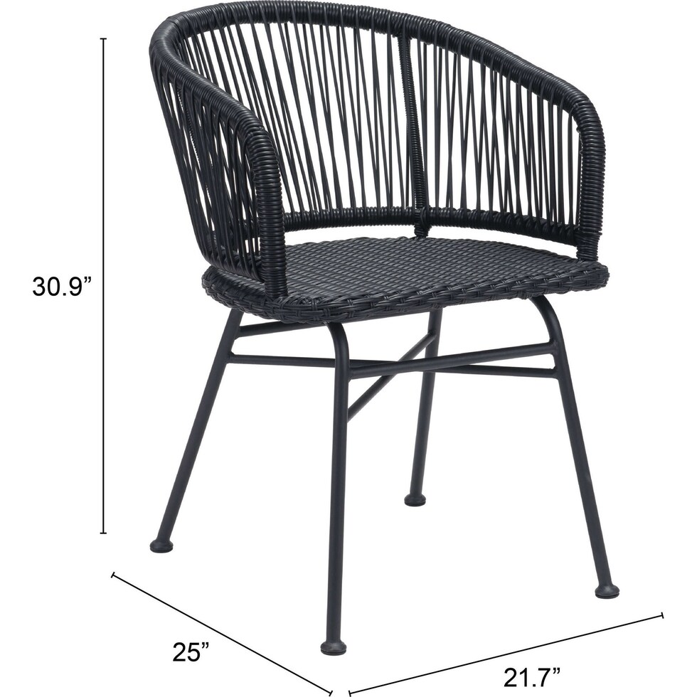 cincy black outdoor chair   