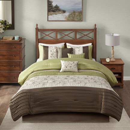 Clara California King Comforter Set - Green