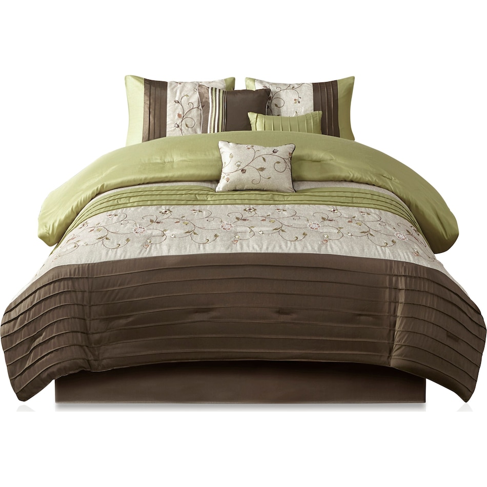 clara green queen bedding set   