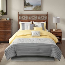 clara yellow king bedding set   