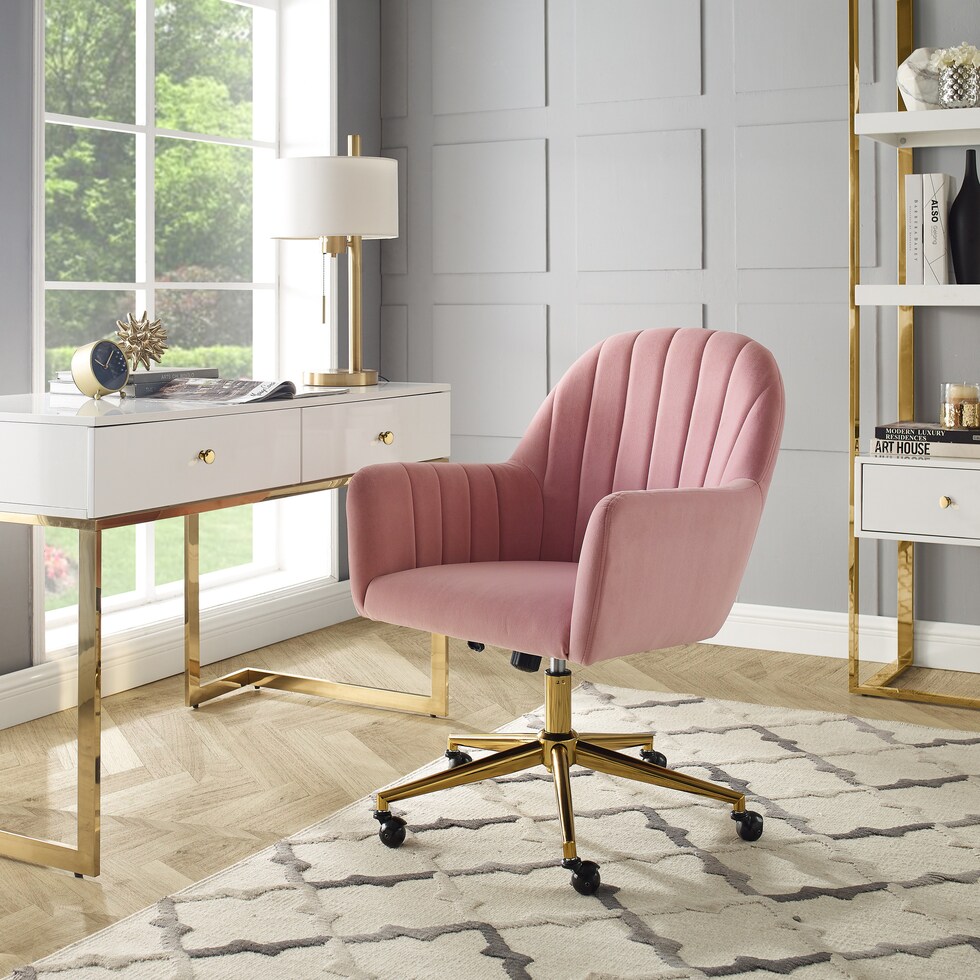 claren pink desk chair   