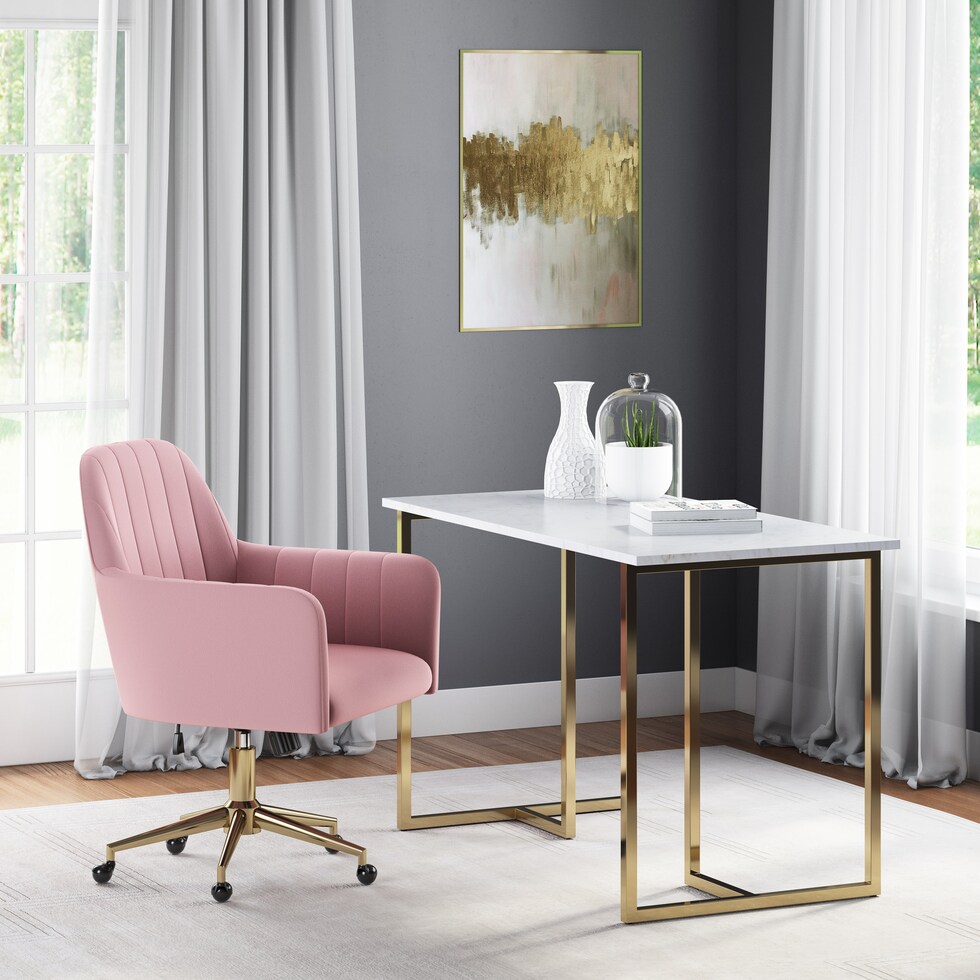 claren pink desk chair   