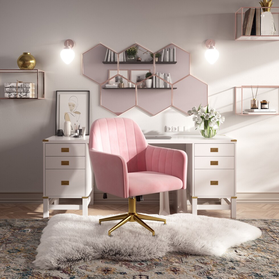 claren pink desk chair   
