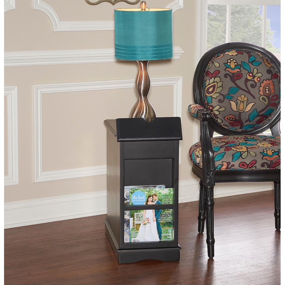 clarence black side table   