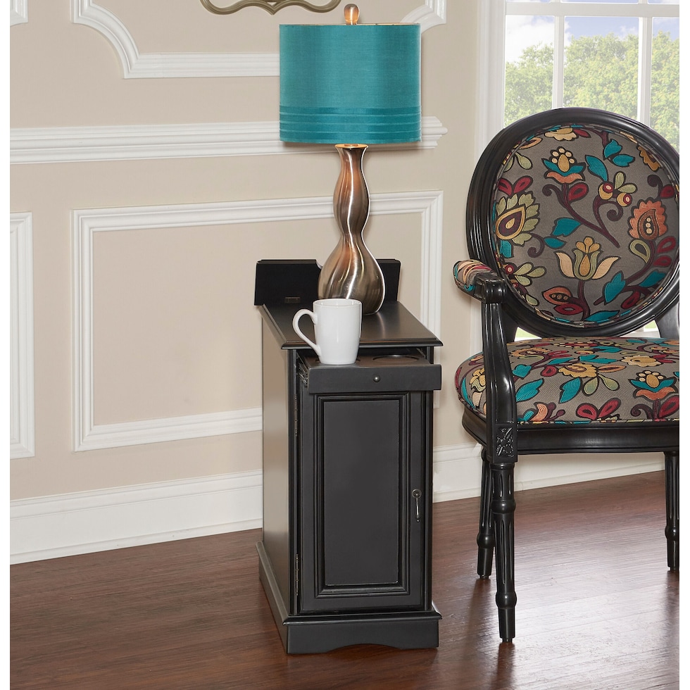 clarence black side table   