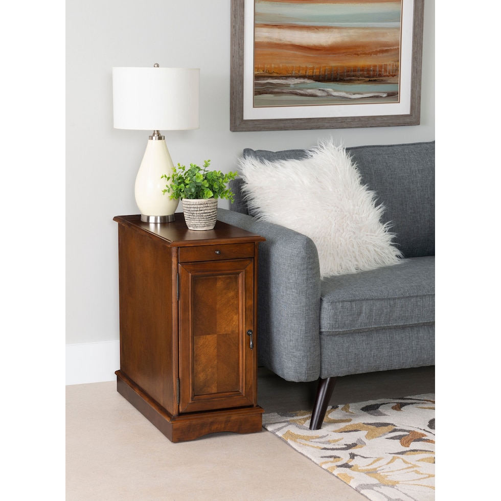 clarence dark brown side table   