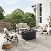 clarion outdoor living light brown outdoor loveseat set   