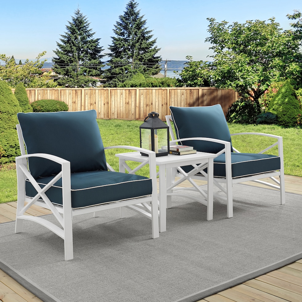 clarion blue outdoor chair set   