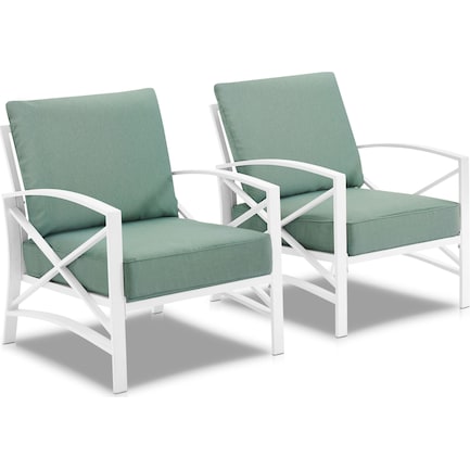 Clarion Set of 2 Outdoor Chairs - Mist/White