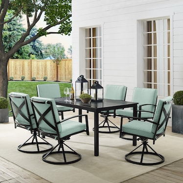 Clarion Outdoor Dining Table and 6 Swivel Chairs