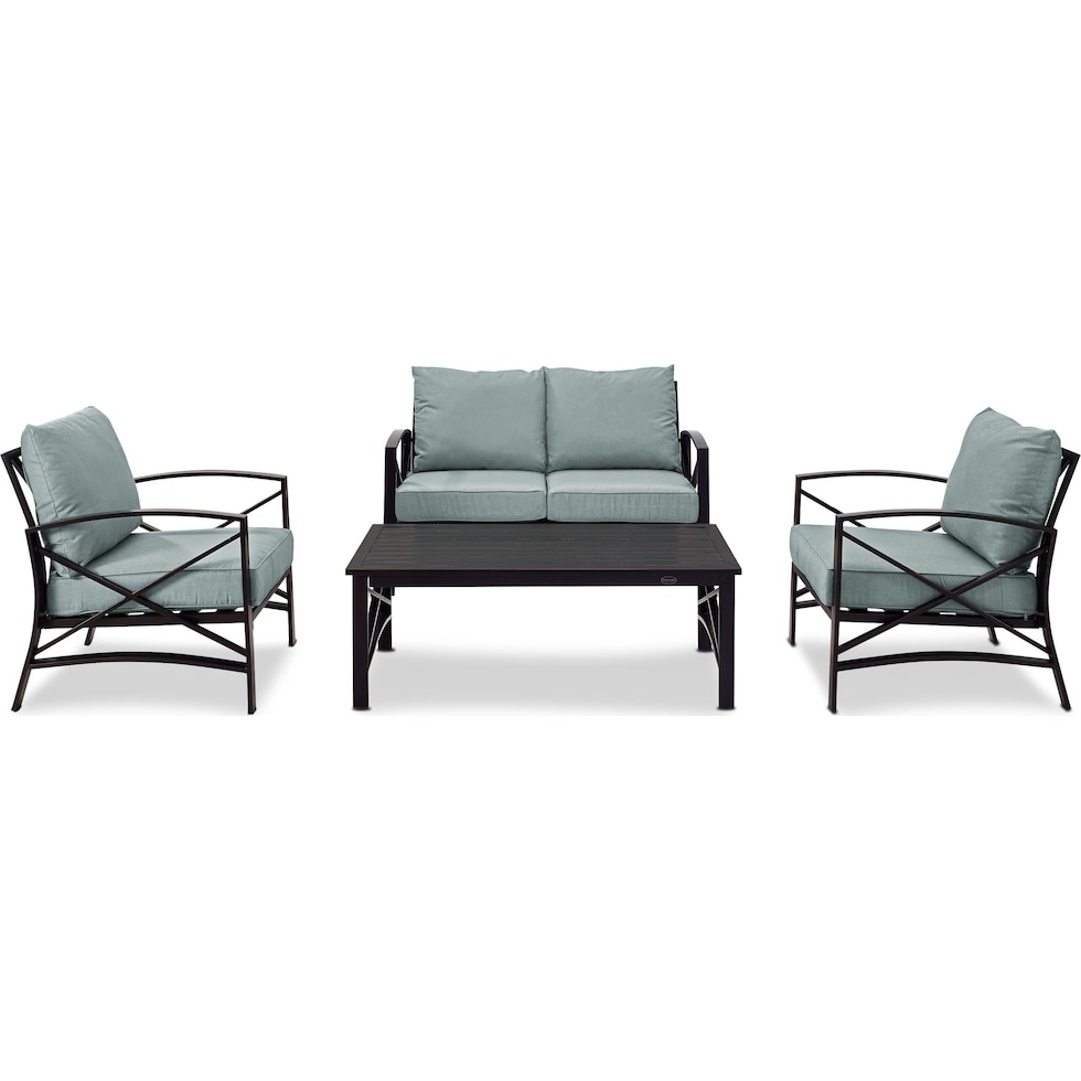 clarion blue outdoor loveseat set   