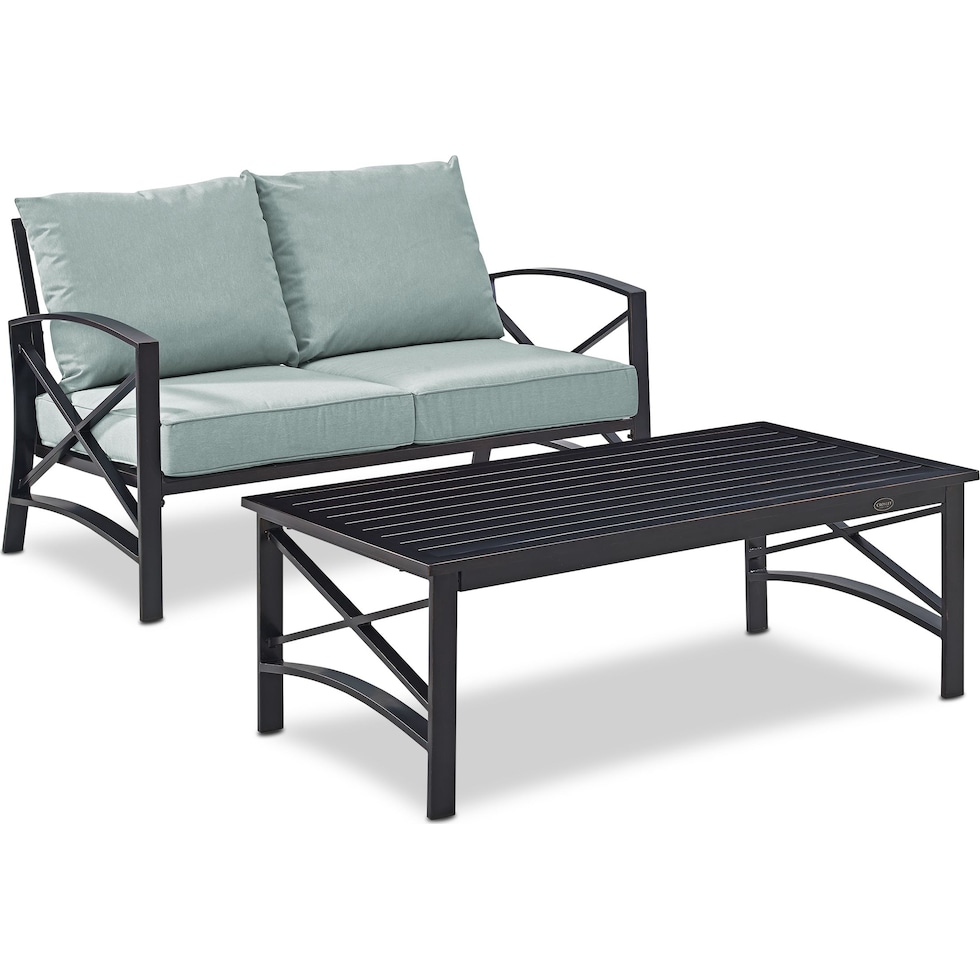 clarion blue outdoor loveseat set   